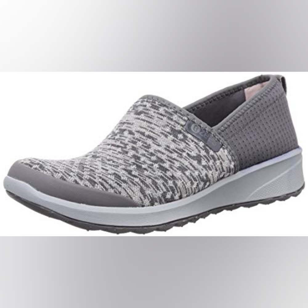 Bzees Women Glee Slip On Sneakers Sz 7.5 Gray And Pink New